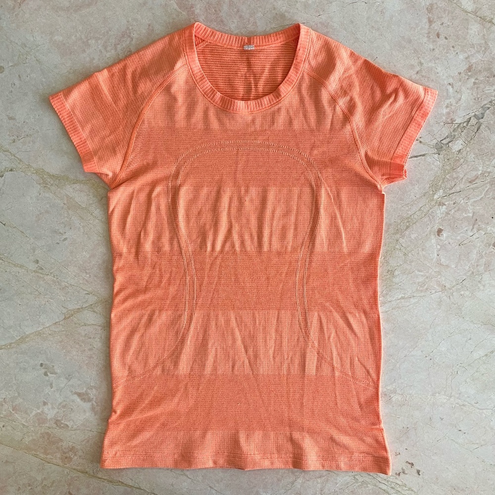 Lululemon Orange swiftly tech short sleeve top